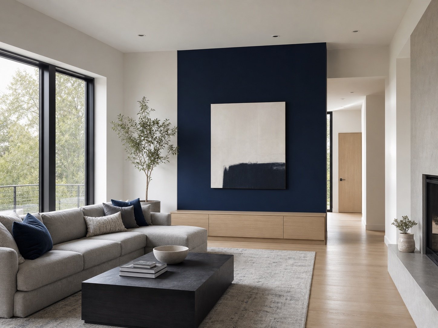 Refined Austin residential interior with precise paint, lighting, and finish details